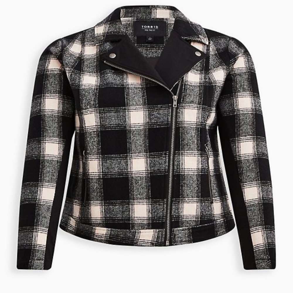 Torrid plaid moto/blazer jacket